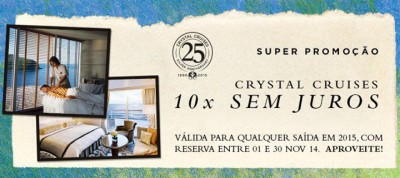 Promoção exclusiva Crystal Cruises