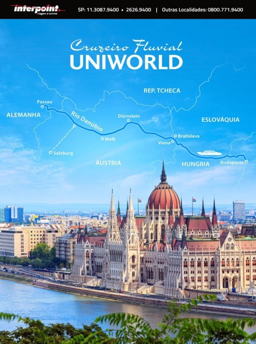 Cruzeiro Fluvial Uniworld – 2º Passageiro grátis