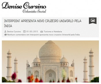 Interpoint apresenta novo cruzeiro Uniworld pela Índia