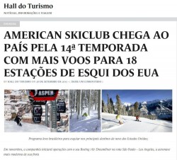American Skiclub chega ao país pela 14ª temporada com mais voos para 18 estações de esqui dos EUA’