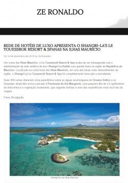 Rede de hotéis de luxo apresenta o Shangri-La´s Le Touessrok Resort & Spanas nas Ilhas Maurício